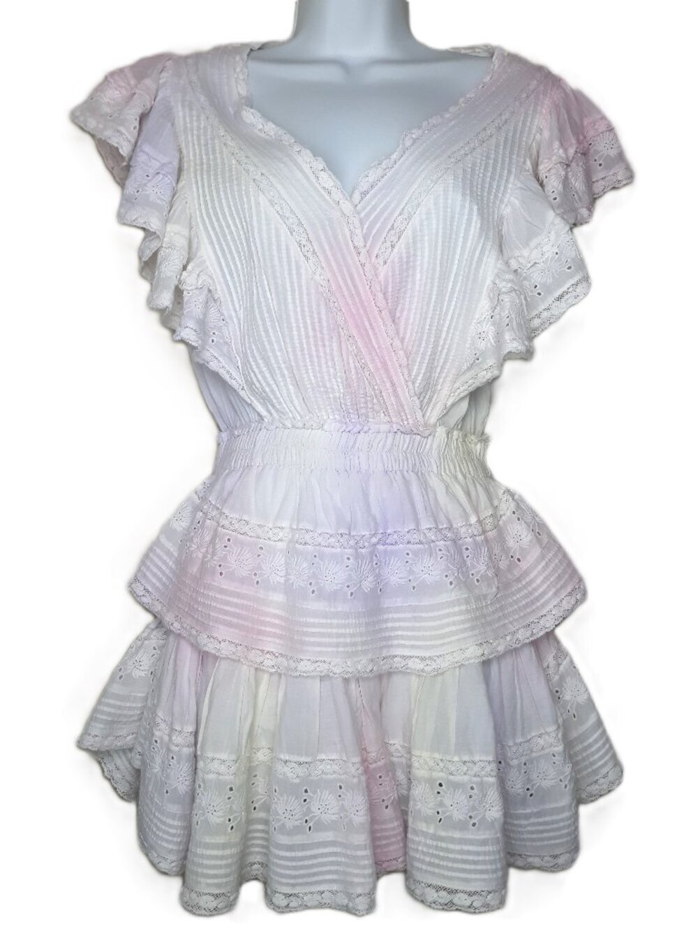 LoveShackFancy Tiered Mini Dress XS Boho Festival